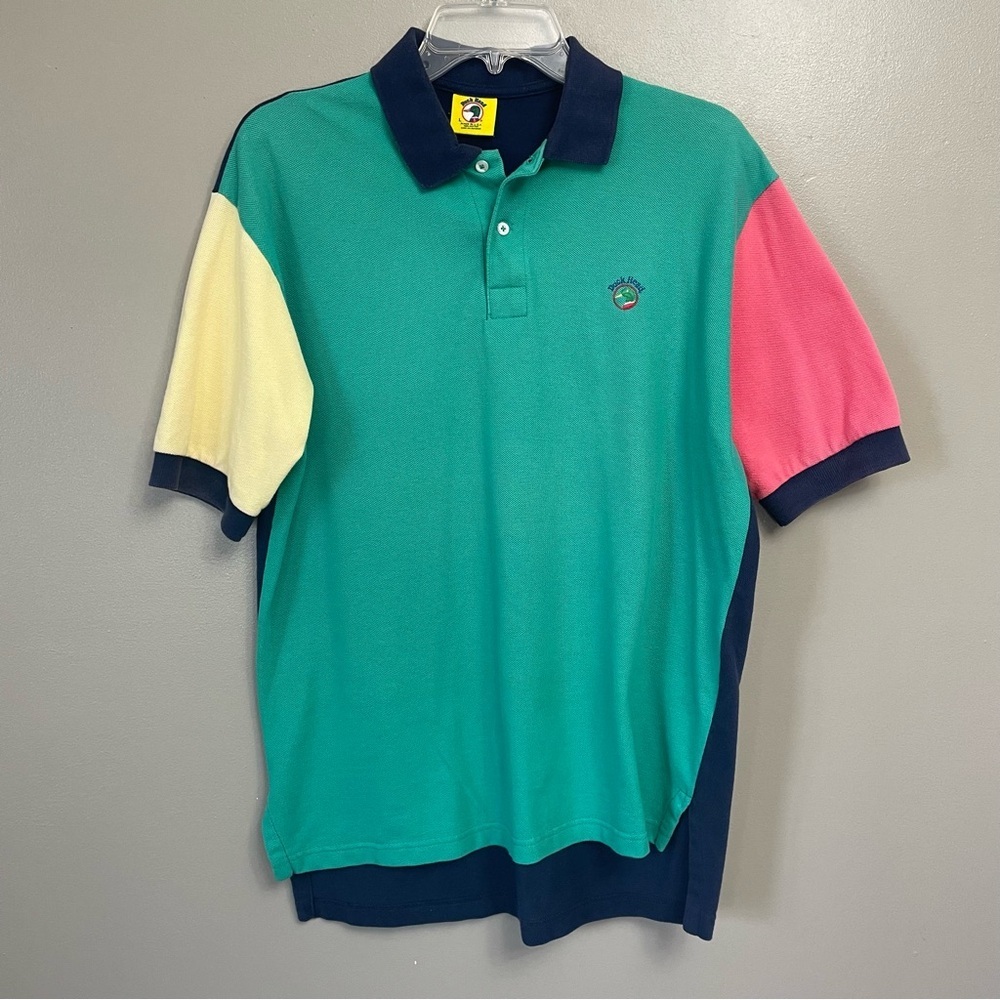 VINTAGE DUCK HEAD Size Large Color block 90s pink navy